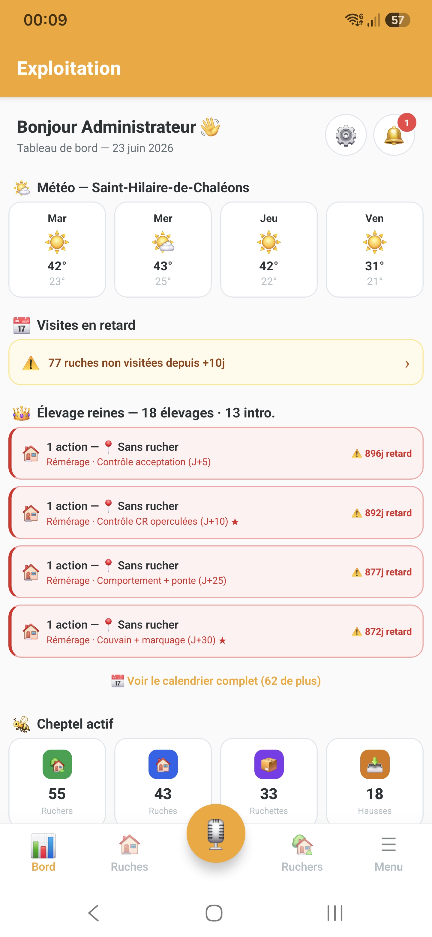 Tableau de bord intelligent Api'Track pour apiculteurs
